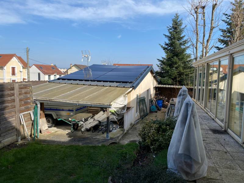 Pose de panneaux solaire Duo Energy sur dépendance à Montmorency dans le Val d'Oise